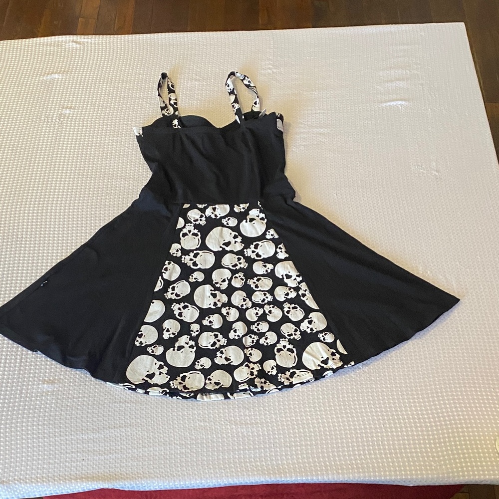 Royal Bones Black and White Skull Midi Dress - Picture 4 of 5